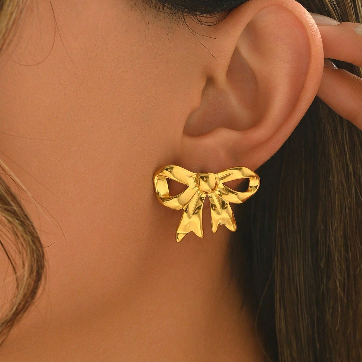 18K Gold Plated Bow Set