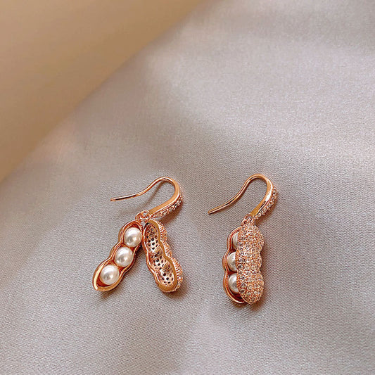 Diamond Peanut Earrings